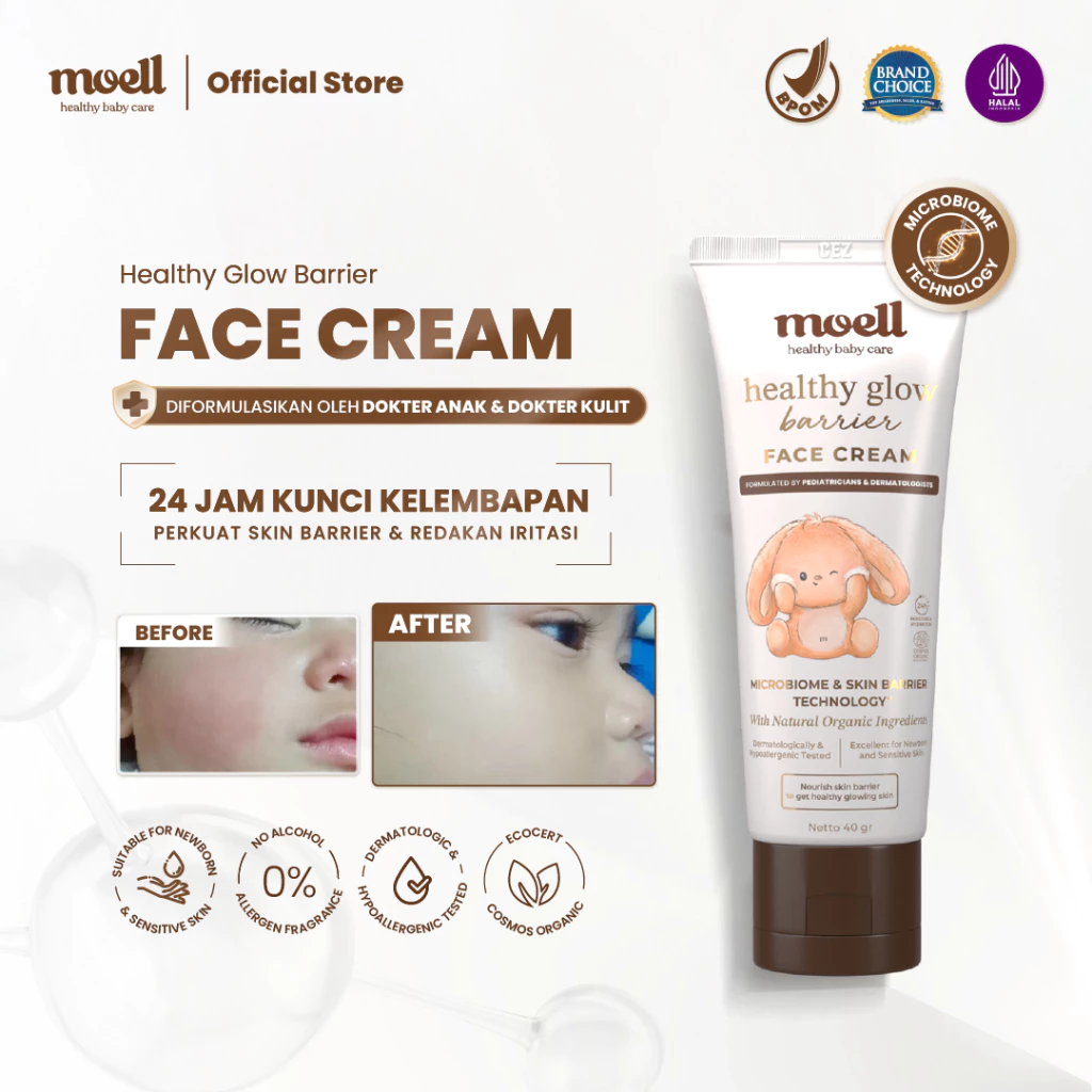 Moell Face Cream 40gr – Healthy Glow Barrier With Green Tea Extract Panthenol 1